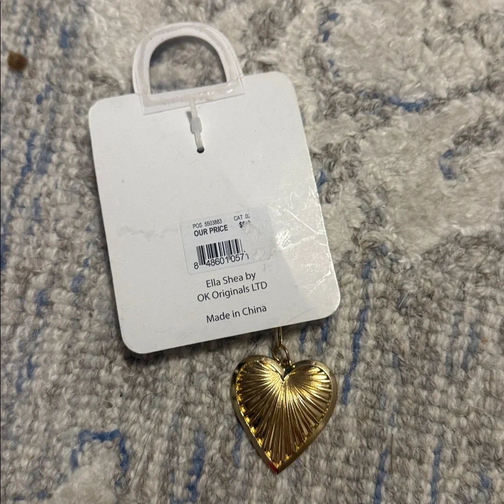 Gold Heart & Charm Bag Charm Keychain - Women Accessories
